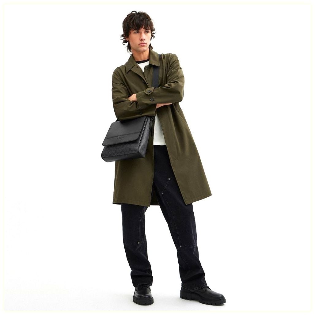 코치 Houston Map Bag In Signature Canvas 이미지