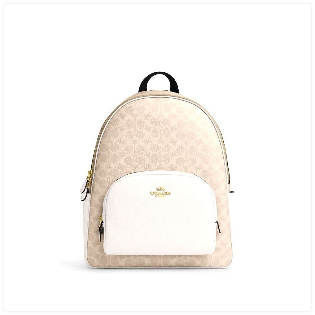 코치 Large Court Backpack In Signature Canvas 이미지