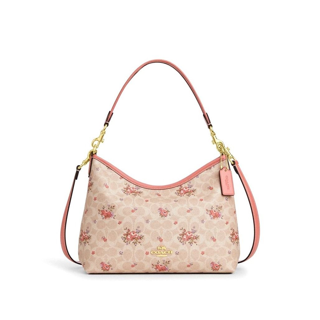 코치 Laurel Shoulder Bag In Signature Canvas With Floral Print 이미지