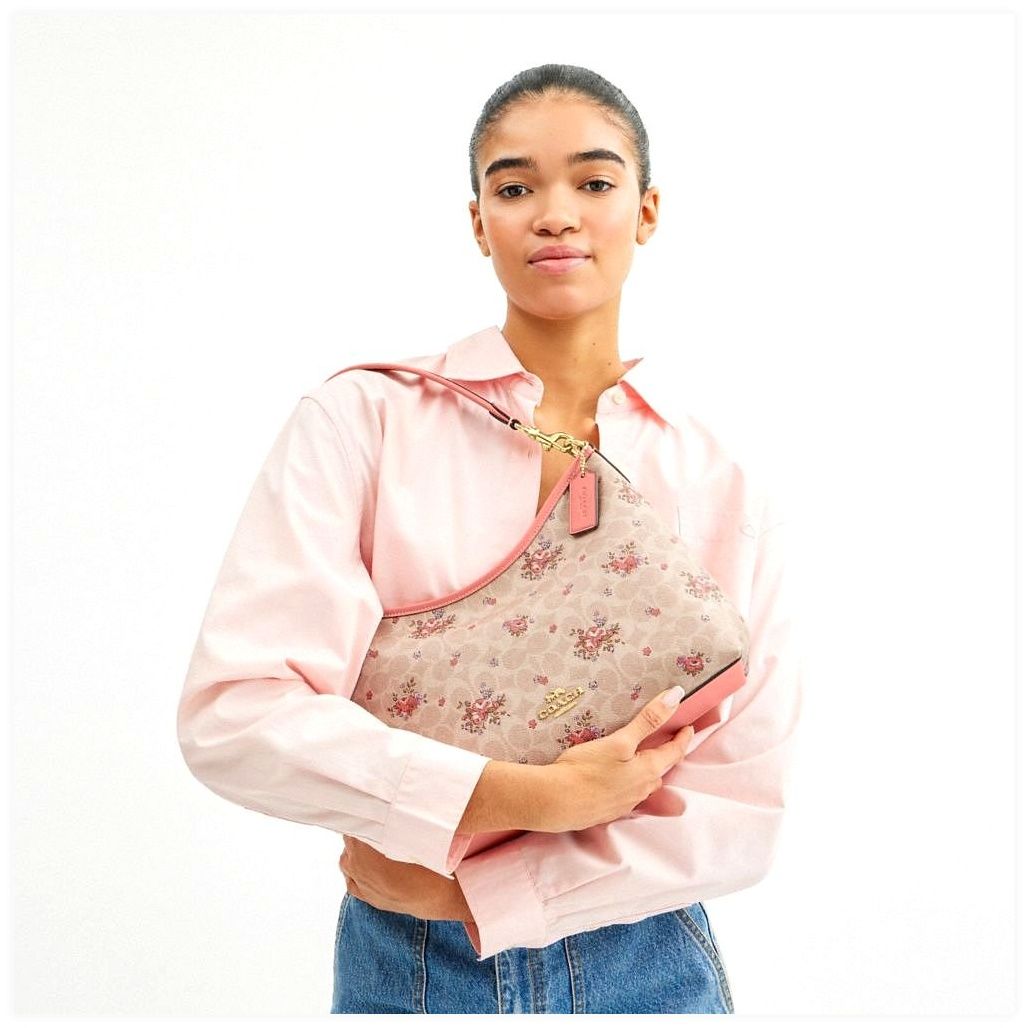 코치 Laurel Shoulder Bag In Signature Canvas With Floral Print 이미지
