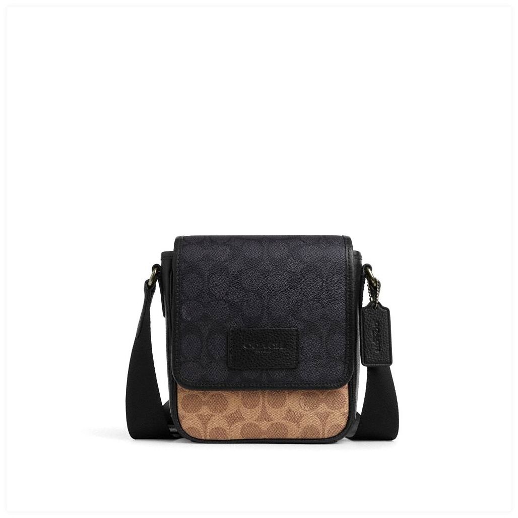 코치 Lucas Crossbody Bag In Blocked Signature Canvas 이미지