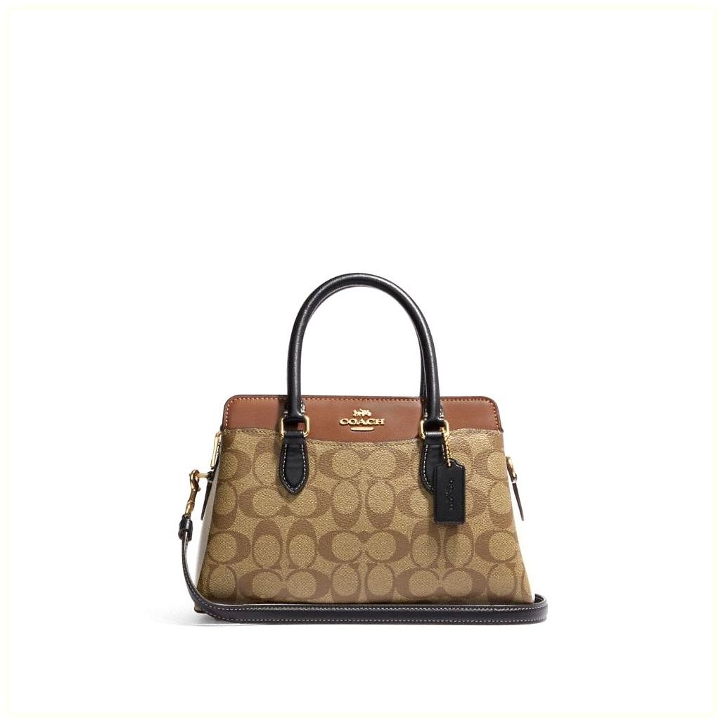 코치 Mini Darcie Carryall Bag In Colorblock Signature Canvas 이미지