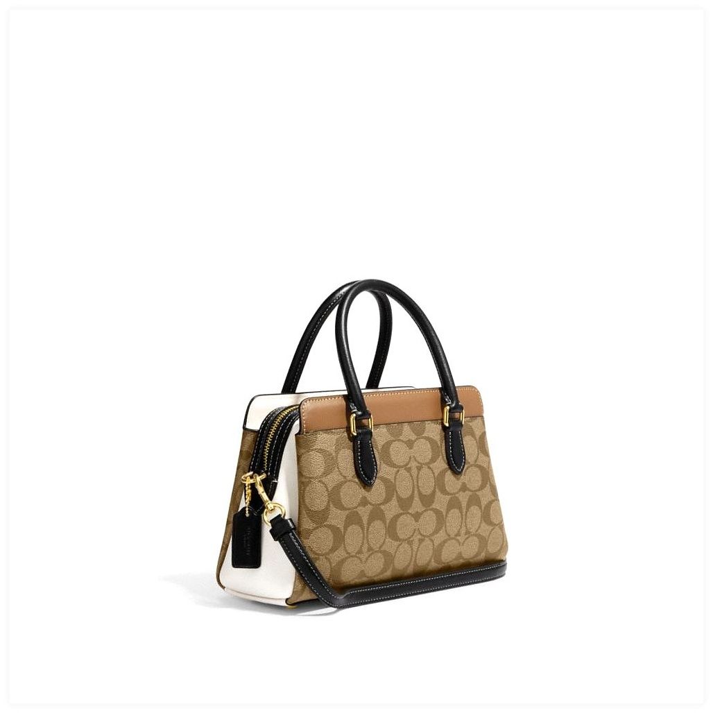 코치 Mini Darcie Carryall Bag In Colorblock Signature Canvas 이미지
