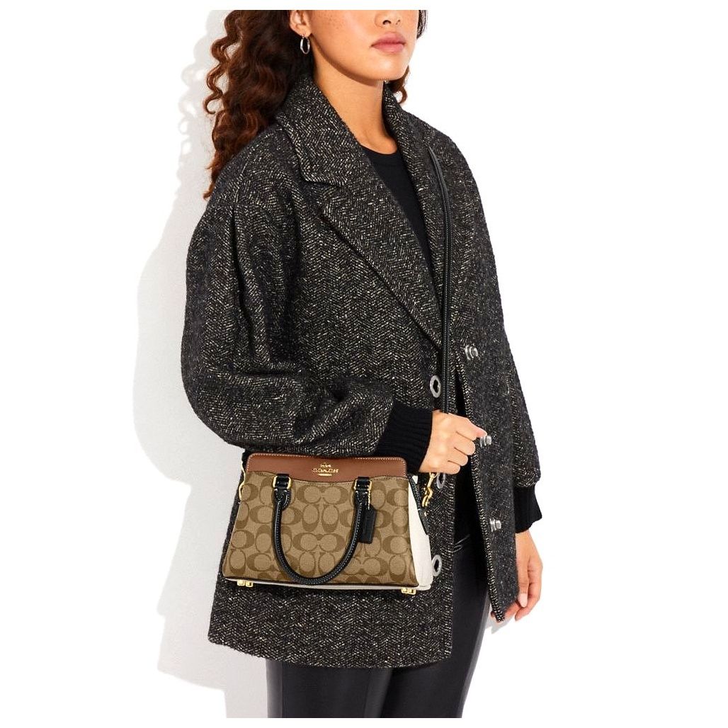 코치 Mini Darcie Carryall Bag In Colorblock Signature Canvas 이미지