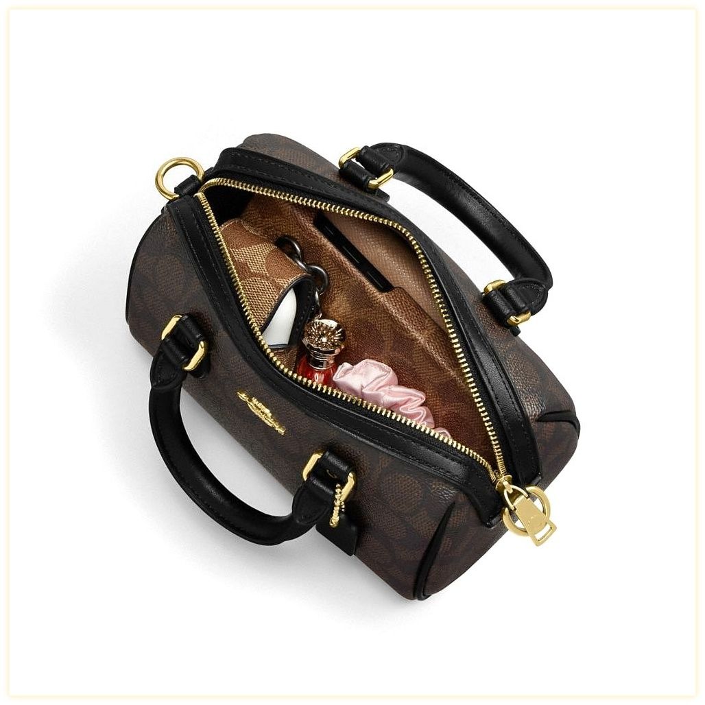 코치 Mini Rowan Crossbody Bag With Floral Print 이미지