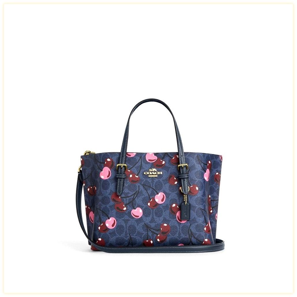 코치 Mollie Tote Bag 25 In Signature Canvas With Cherry Print 이미지