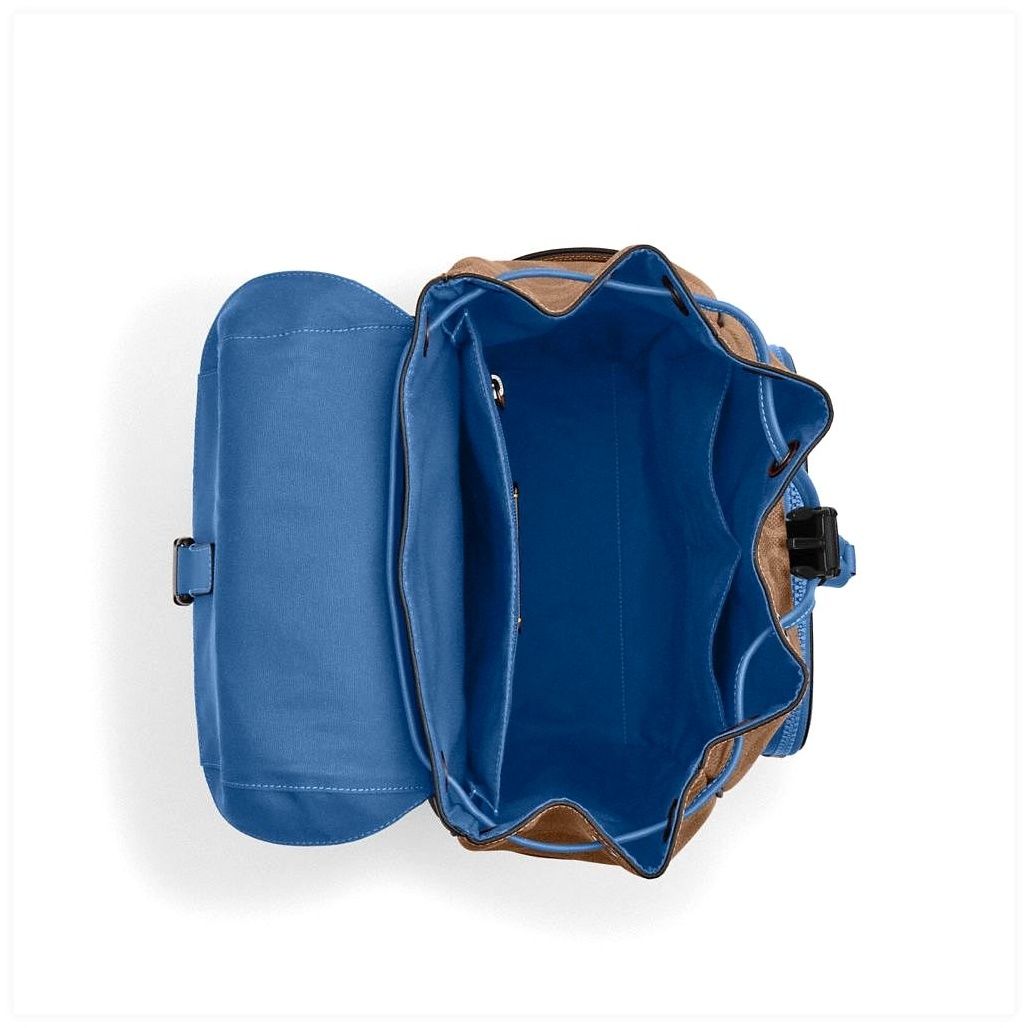 코치 Racer Backpack In Blocked Signature Canvas 이미지