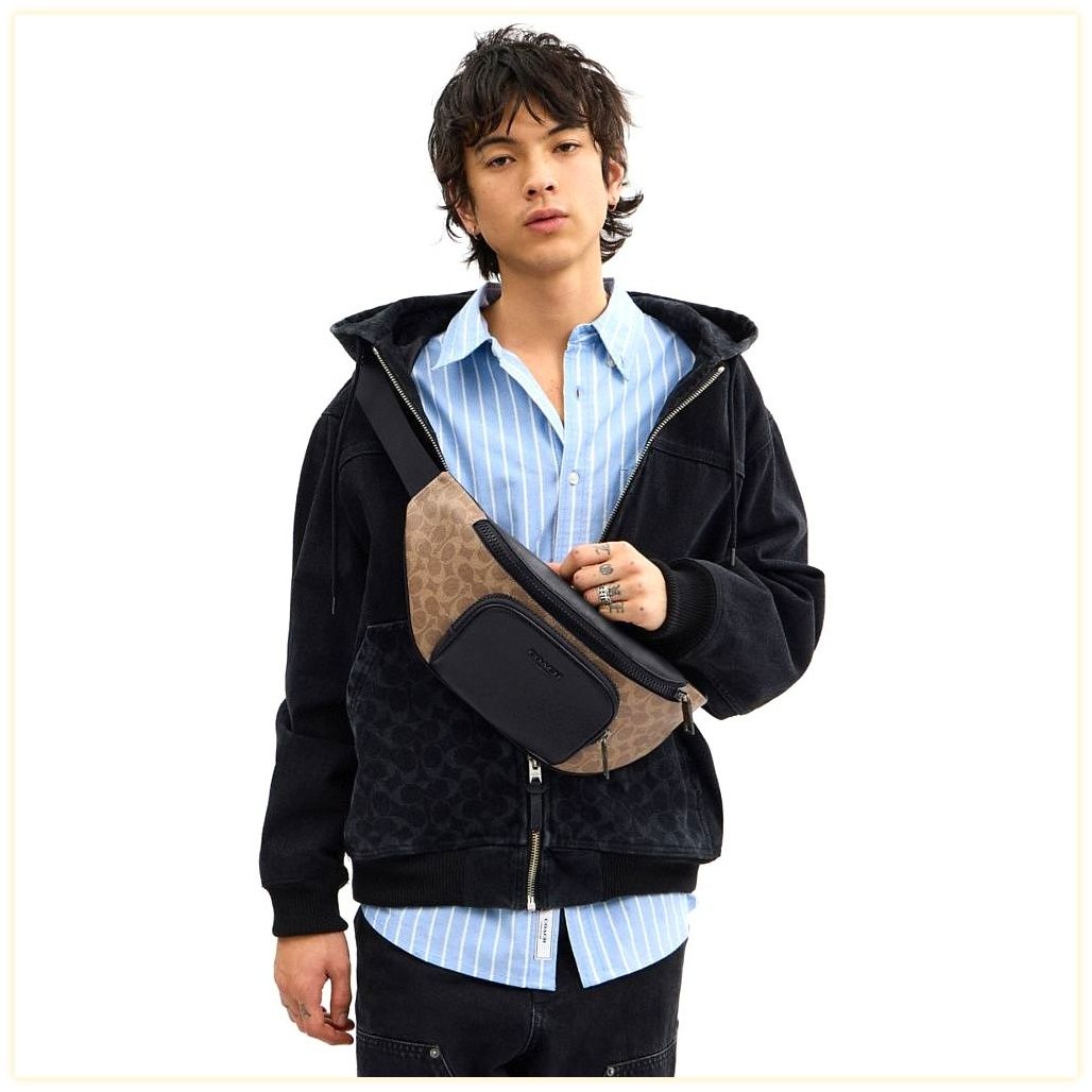 코치 Racer Belt Bag In Signature 이미지