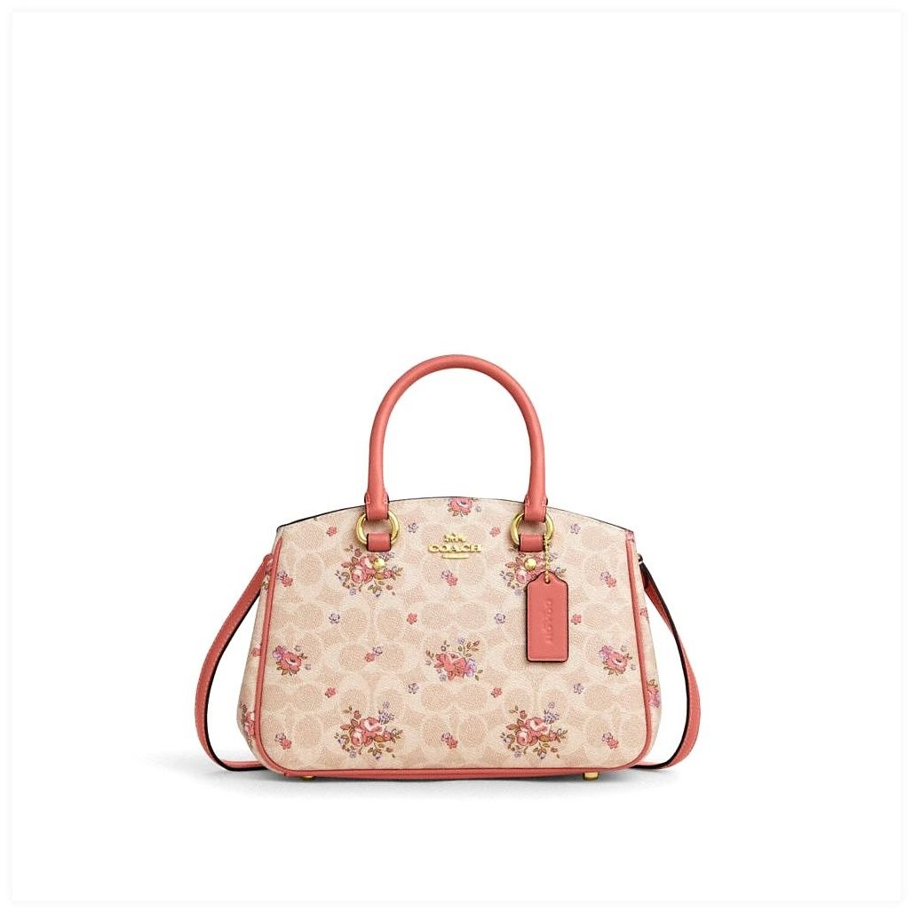 코치 Savannah Small Carryall Bag In Signature Canvas With Floral Print 이미지