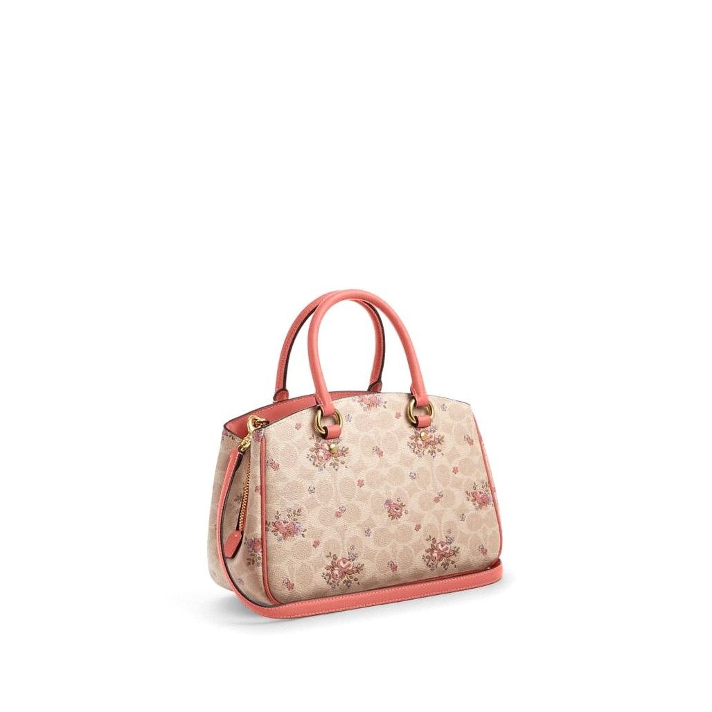 코치 Savannah Small Carryall Bag In Signature Canvas With Floral Print 이미지
