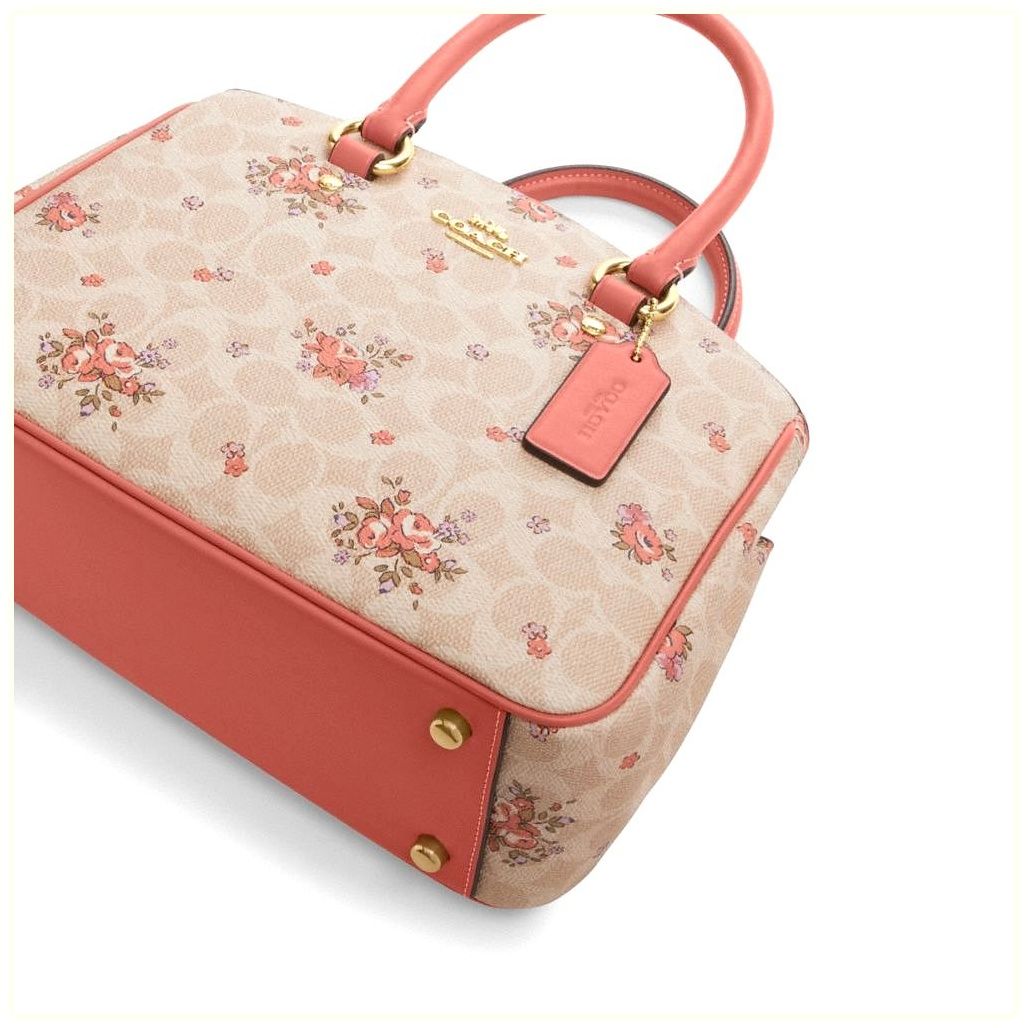 코치 Savannah Small Carryall Bag In Signature Canvas With Floral Print 이미지