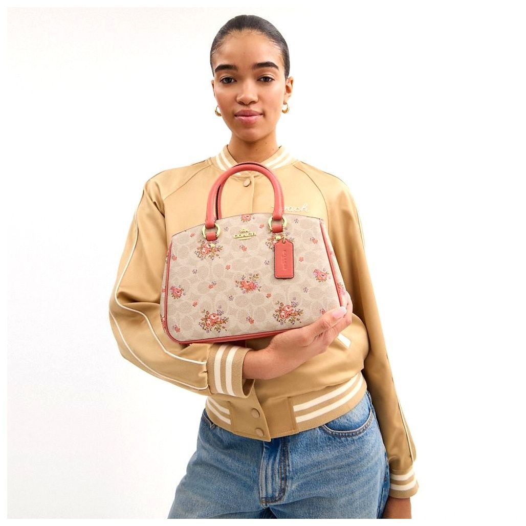 코치 Savannah Small Carryall Bag In Signature Canvas With Floral Print 이미지
