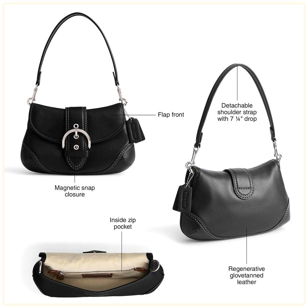 코치 Soho Flap Bag In Regenerative Leather 이미지