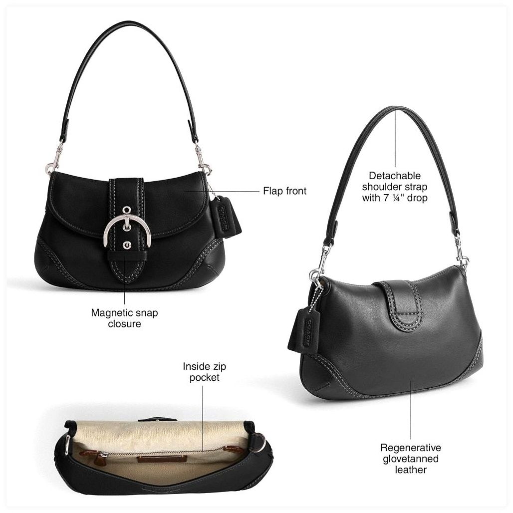 코치 Soho Flap Bag In Regenerative Leather 이미지