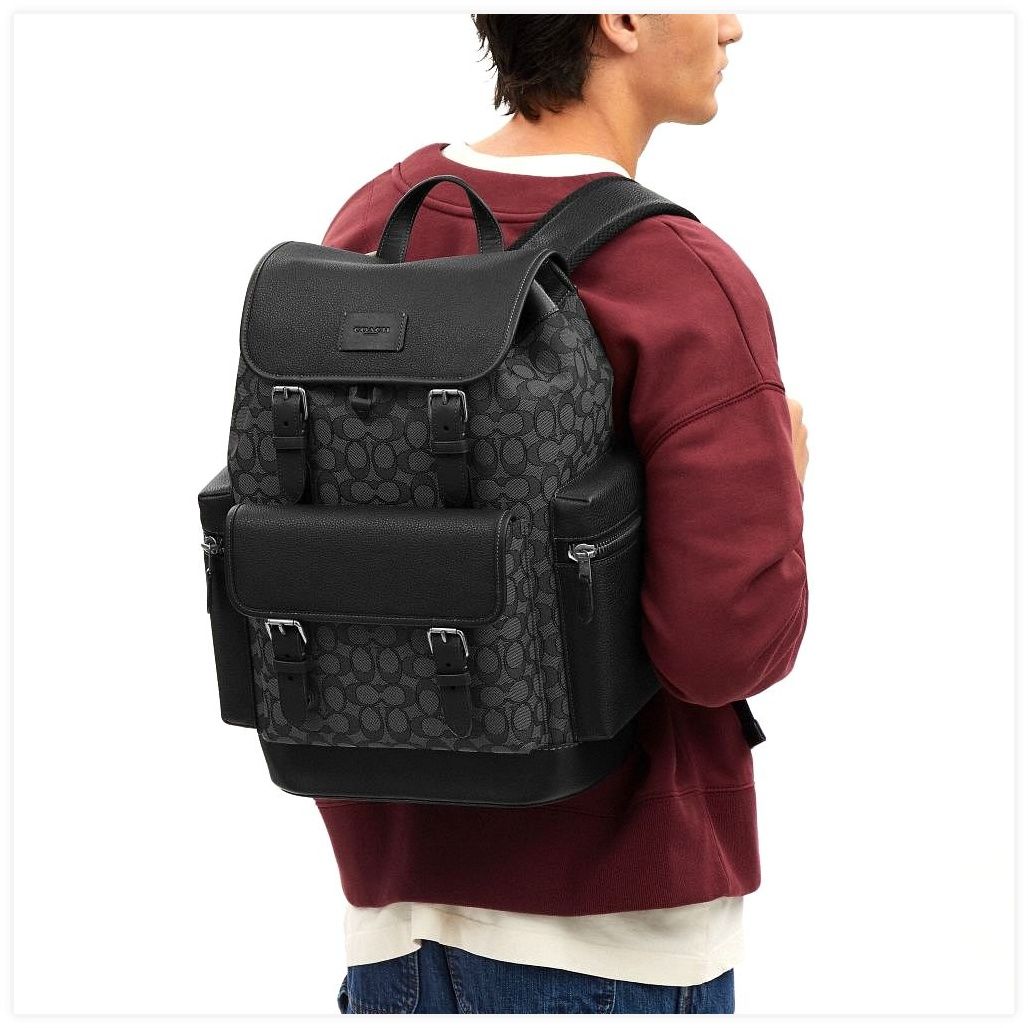 코치 Sprint Backpack In Signature Jacquard 이미지