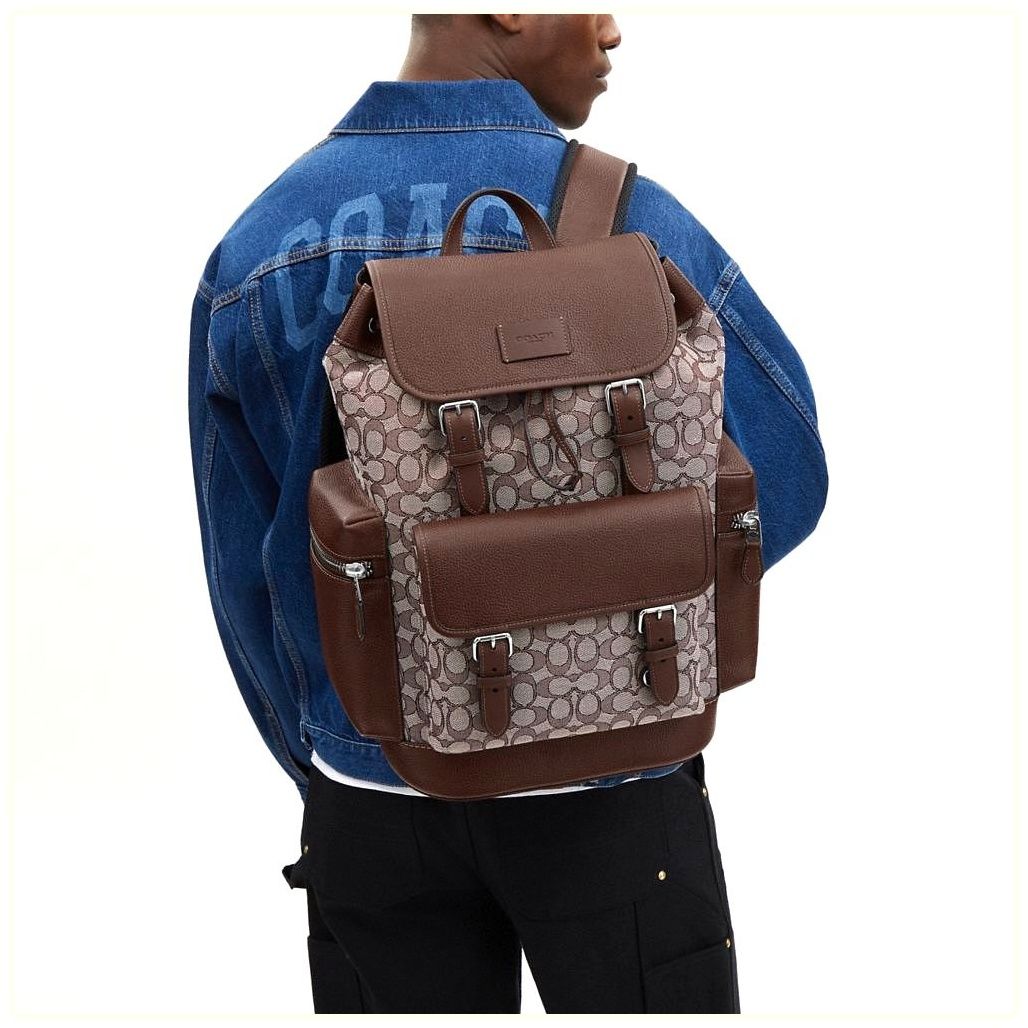 코치 Sprint Backpack In Signature Jacquard 이미지
