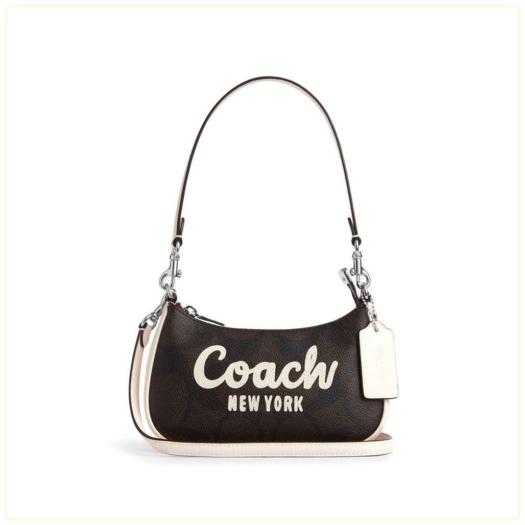 코치 Teri Mini Crossbody Bag In Signature Canvas With Coach Graphic 이미지