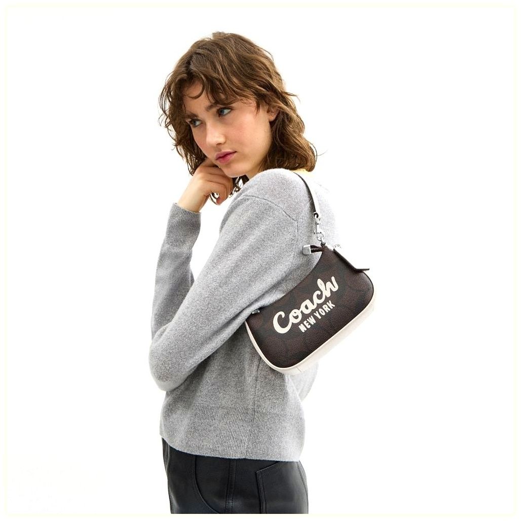 코치 Teri Mini Crossbody Bag In Signature Canvas With Coach Graphic 이미지