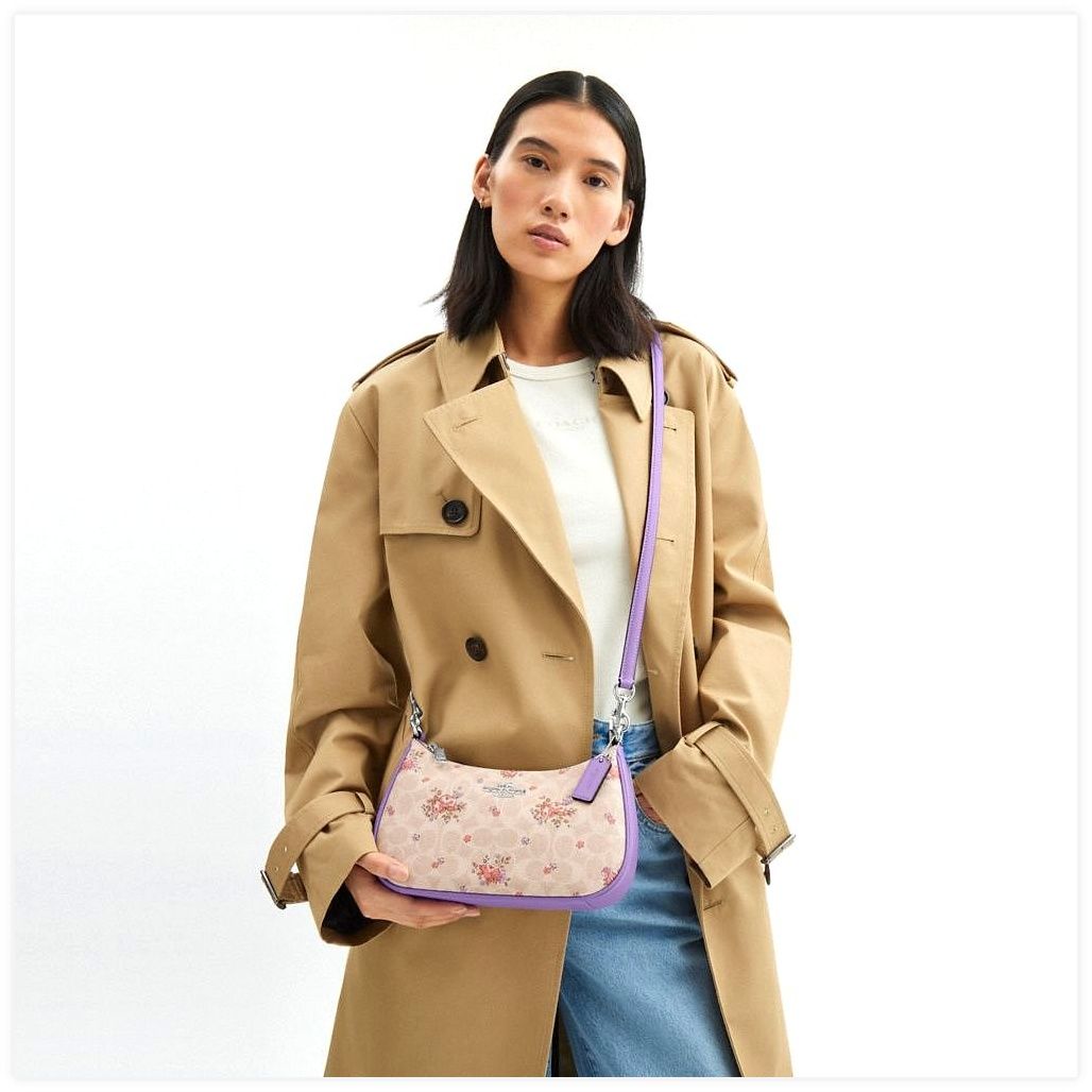 코치 Teri Shoulder Bag In Signature Canvas With Floral Print 이미지