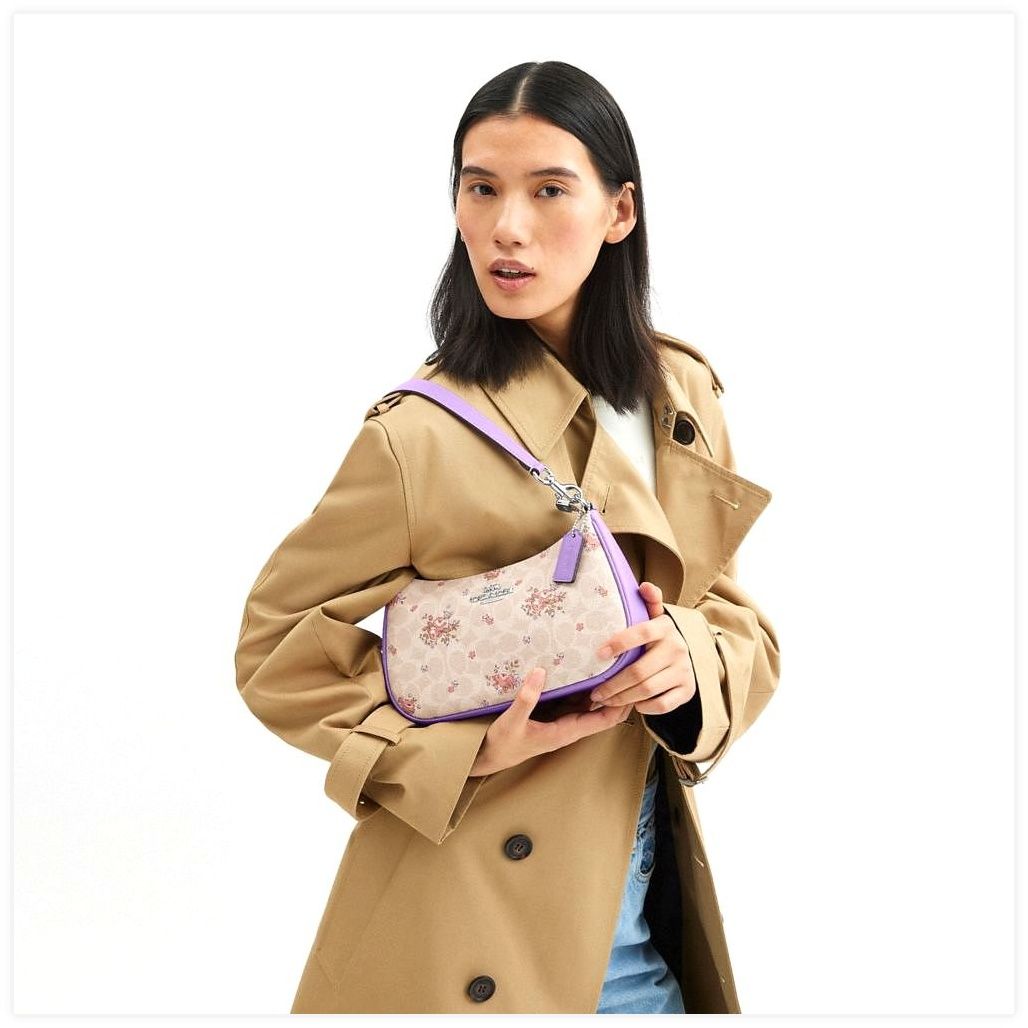 코치 Teri Shoulder Bag In Signature Canvas With Floral Print 이미지