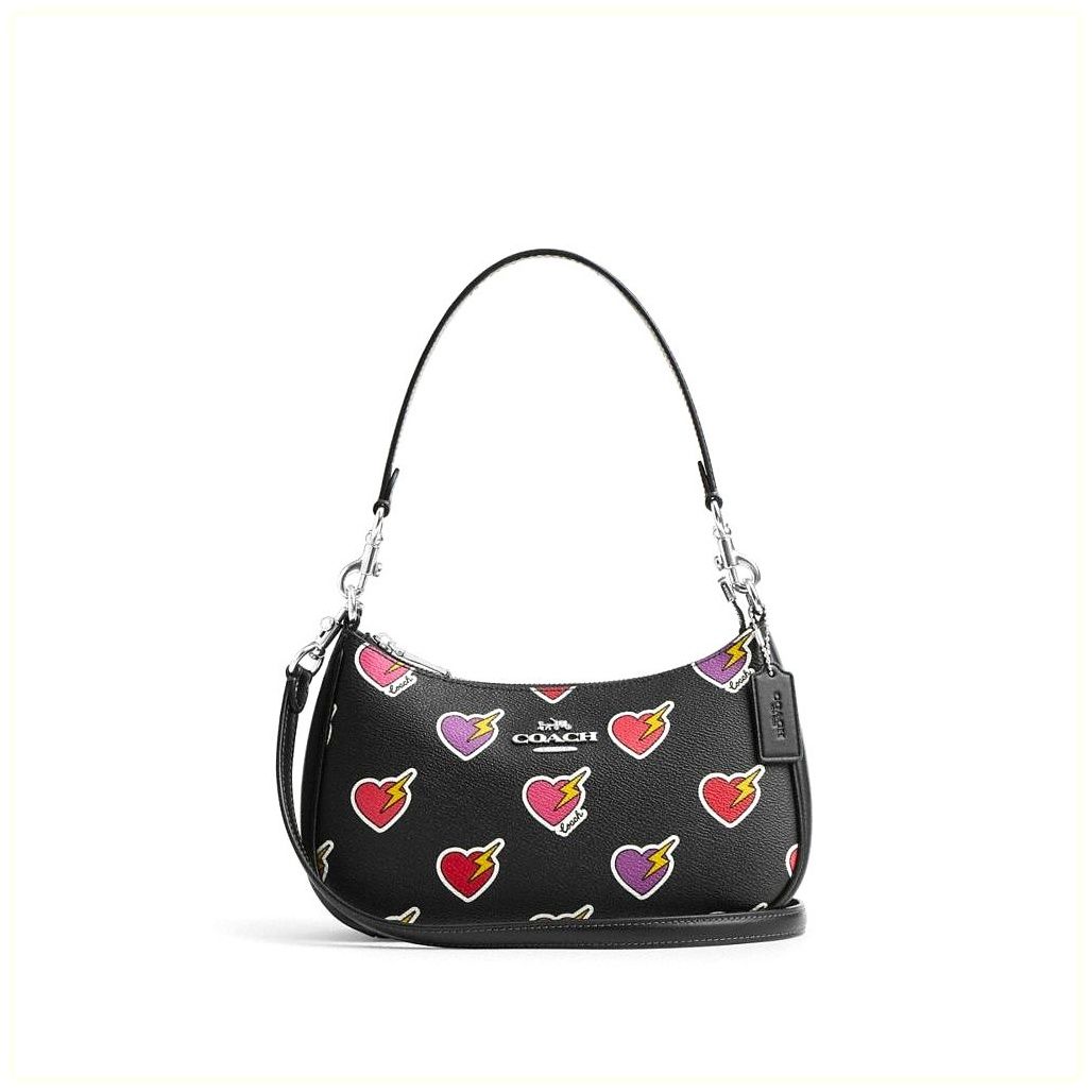코치 Teri Shoulder Bag With Heart Bolt Print 이미지