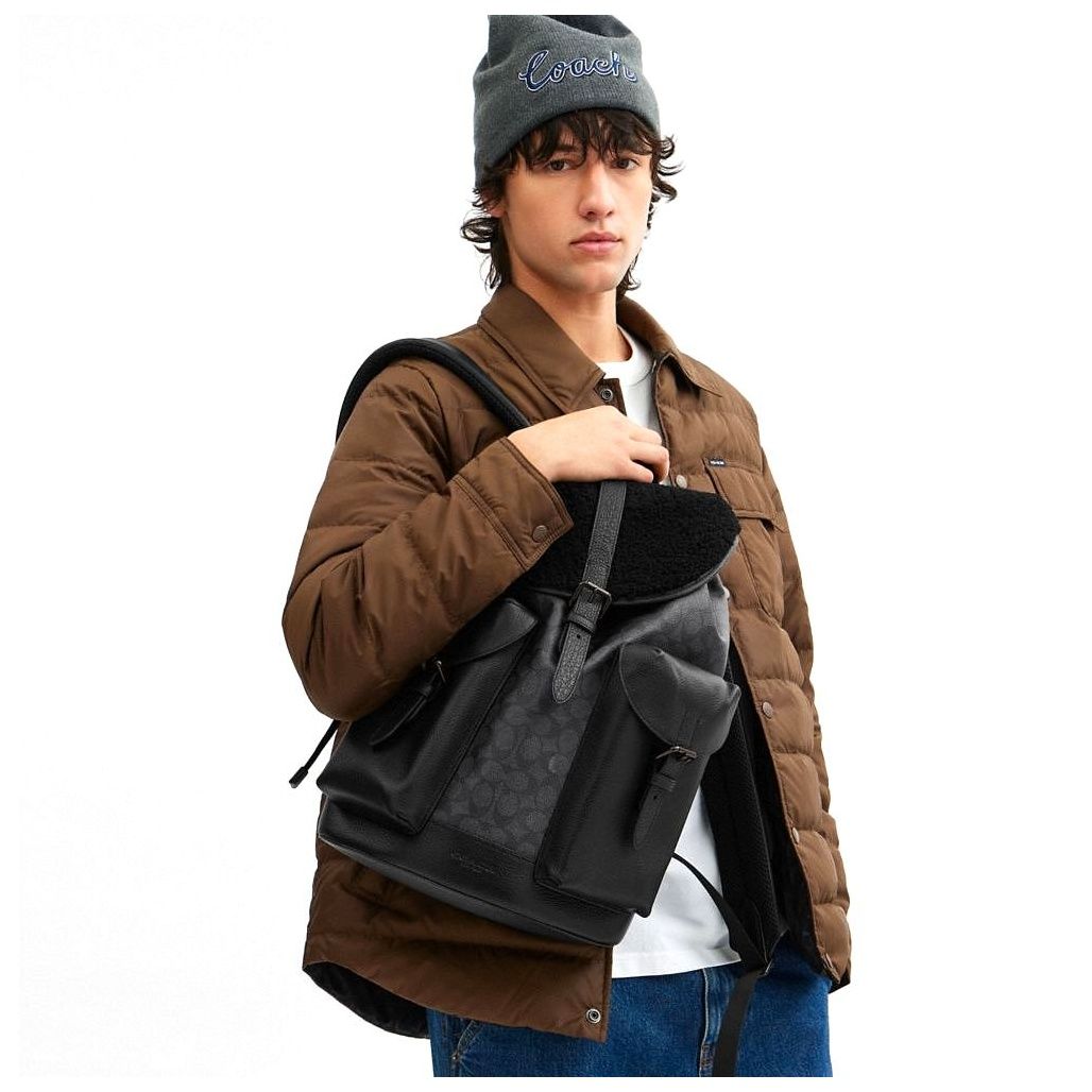 코치 Warner Backpack In Signature Canvas 이미지