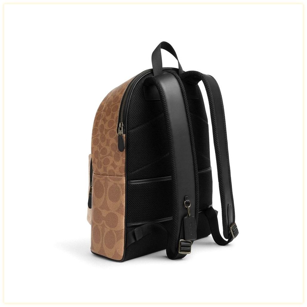 코치 West Backpack In Blocked Signature Canvas 이미지