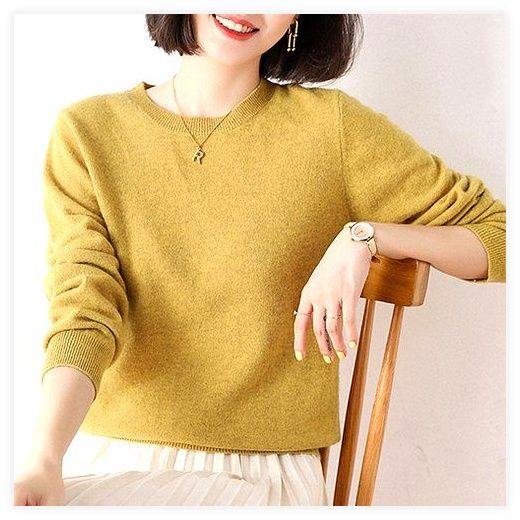 핑크셀럽 여성용 베이직 보들 라운드 니트 티셔츠, 2XL, 오션블루 이미지