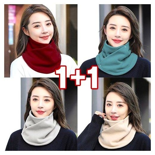 1+1 남여공용 똑딱이 넥워머 6종 방한 똑닥이 목도리 머플러 폴리스, 넥워머(베이지1개+... 이미지
