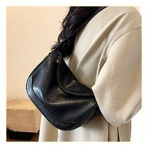 BSHAANS 데일리 가죽 크로스백 반달 미니 호보백 블랙 후기 로서울호보백 비교 가성비 최고 추천 이미지
