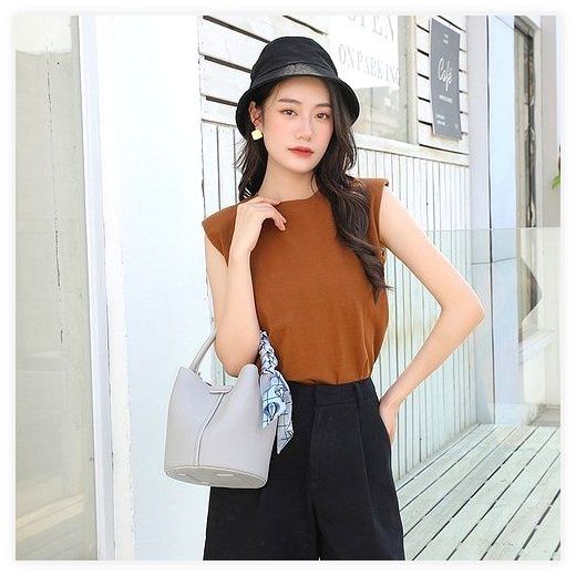 ELSECHO 소가죽 버킷백 부드러운 직장인 데일리 여성 숄더백 핸드백, 블랙 이미지