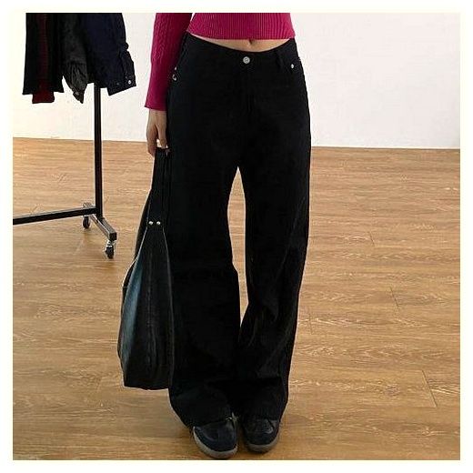 Regular Fit 스트레이트 팬츠-3colors, L, 카키브라운 이미지
