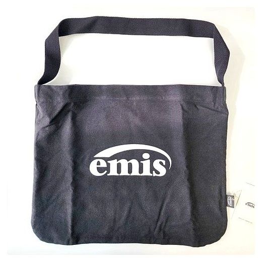 [국내정품 ] EMIS 뉴로고 코튼 에코백 이미스 크롭 로고 코튼에코백 가방, 뉴로고 블랙 이미지