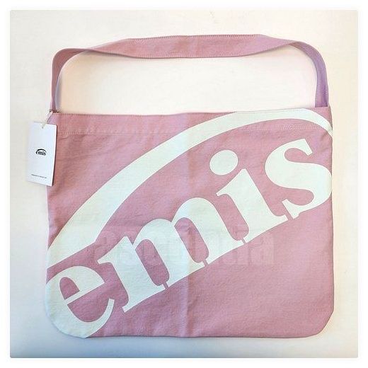 [국내정품 ] EMIS 뉴로고 코튼 에코백 이미스 크롭 로고 코튼에코백 가방, 크롭로고 핑크 이미지