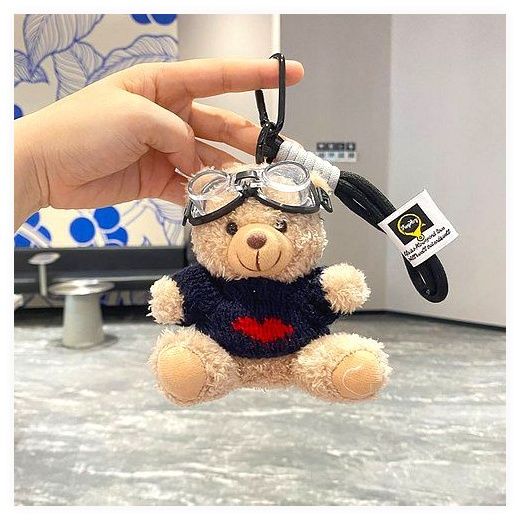 로레아 스웨터 곰돌이 키링, 블루 스웨터 브라운... 이미지