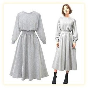 [엘로라 Pick] 리즈앤 맨투맨 원피스 빅사이즈 A라인 롱원피스 러블리 그레이 FREE 솔직 후기: 체형커버 데일리룩 추천 이미지