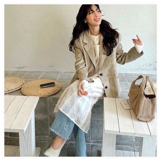 온앤온 여성 자켓 스웨이드 재킷 블레이저 오피스룩, SAND, 44 이미지
