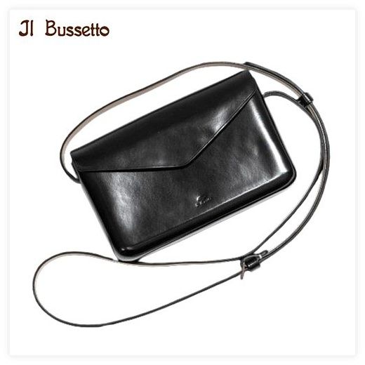 일부세토 엔벨롭 시티백 숄더백 크로스 가죽 가방 IL BUSSETO, 4. black 이미지