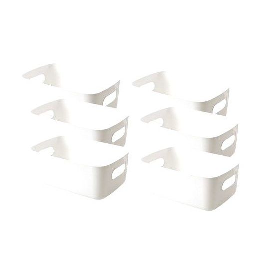 착한살림 다용도 팬트리 수납 바스켓 M, 화이트, 6개 이미지