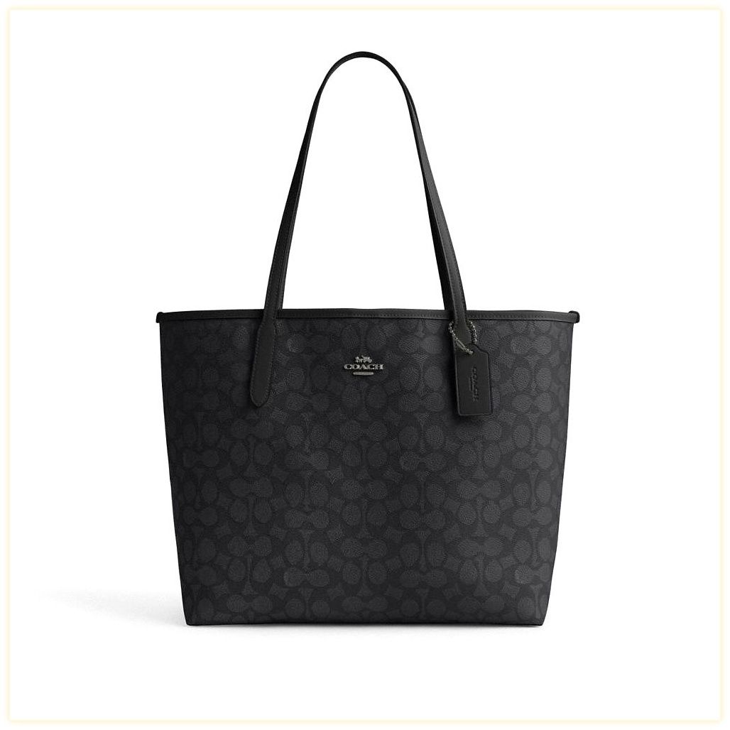 코치 City Tote Bag In Signature Canvas 이미지