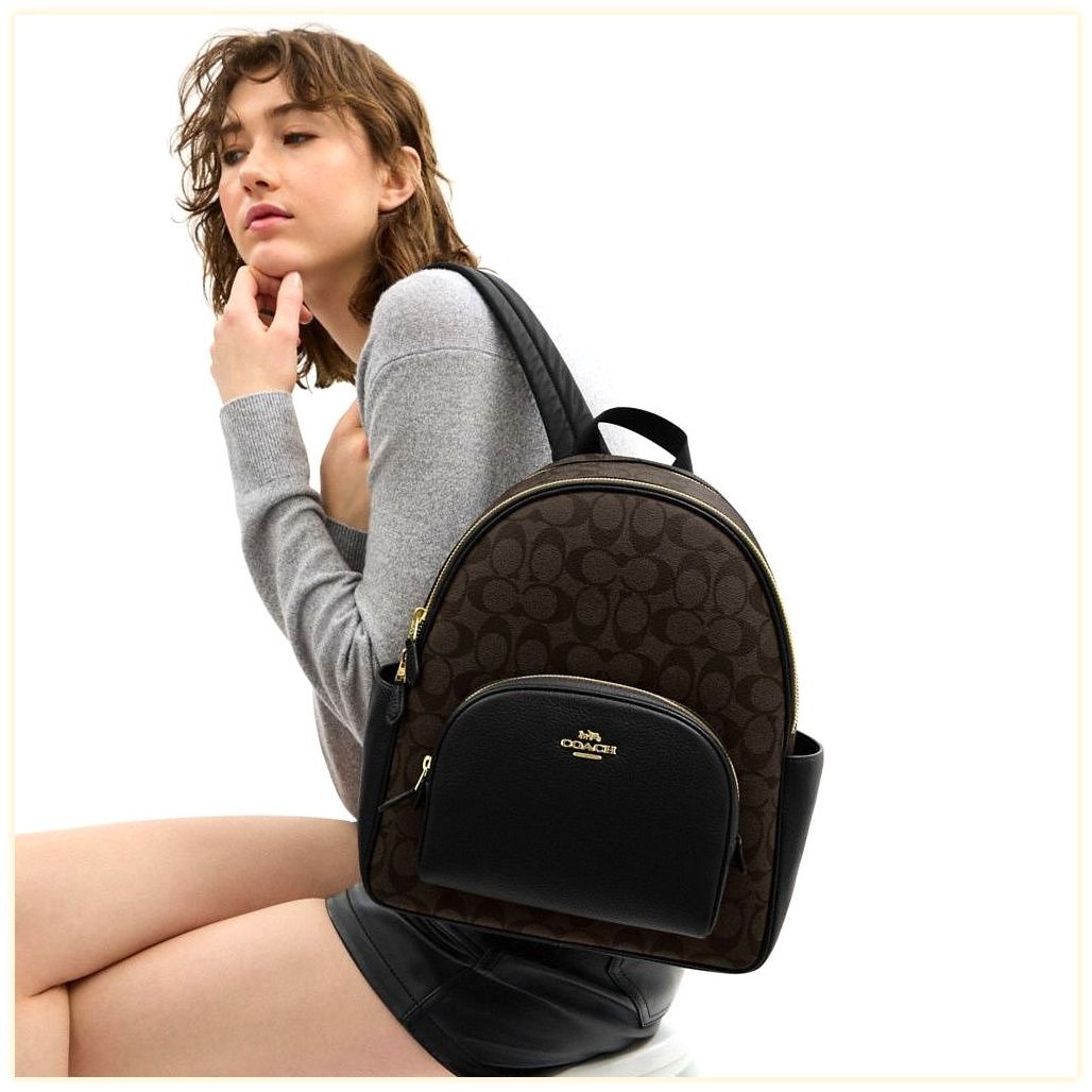 코치 Court Backpack In Signature Canvas 이미지