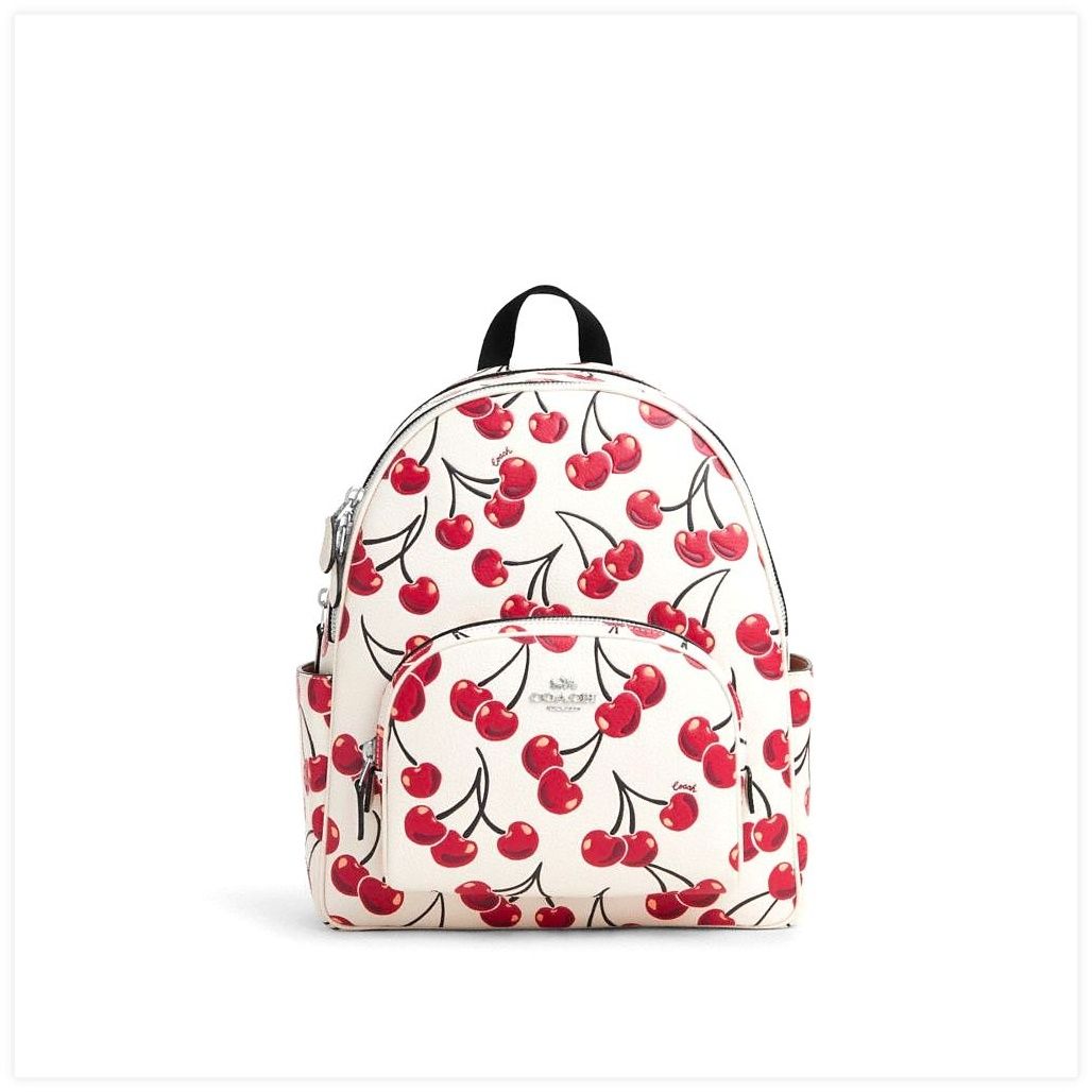 코치 Court Backpack With Cherry Print 이미지