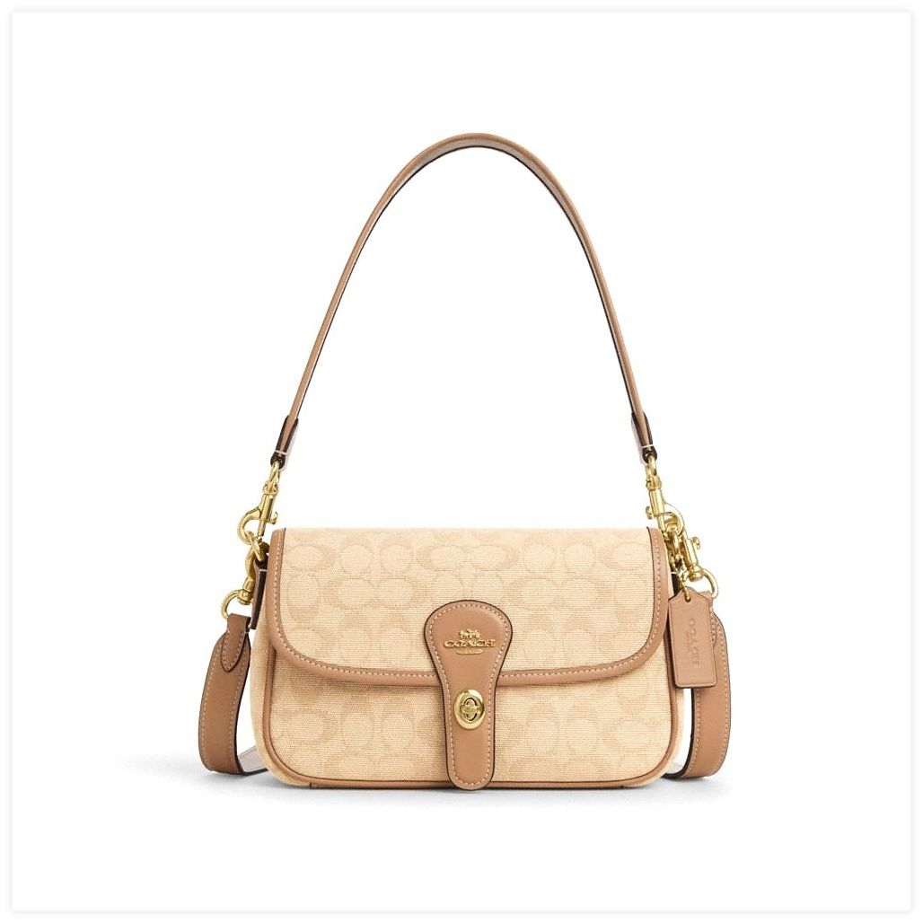 코치 Hadley Shoulder Bag With Signature Canvas 이미지