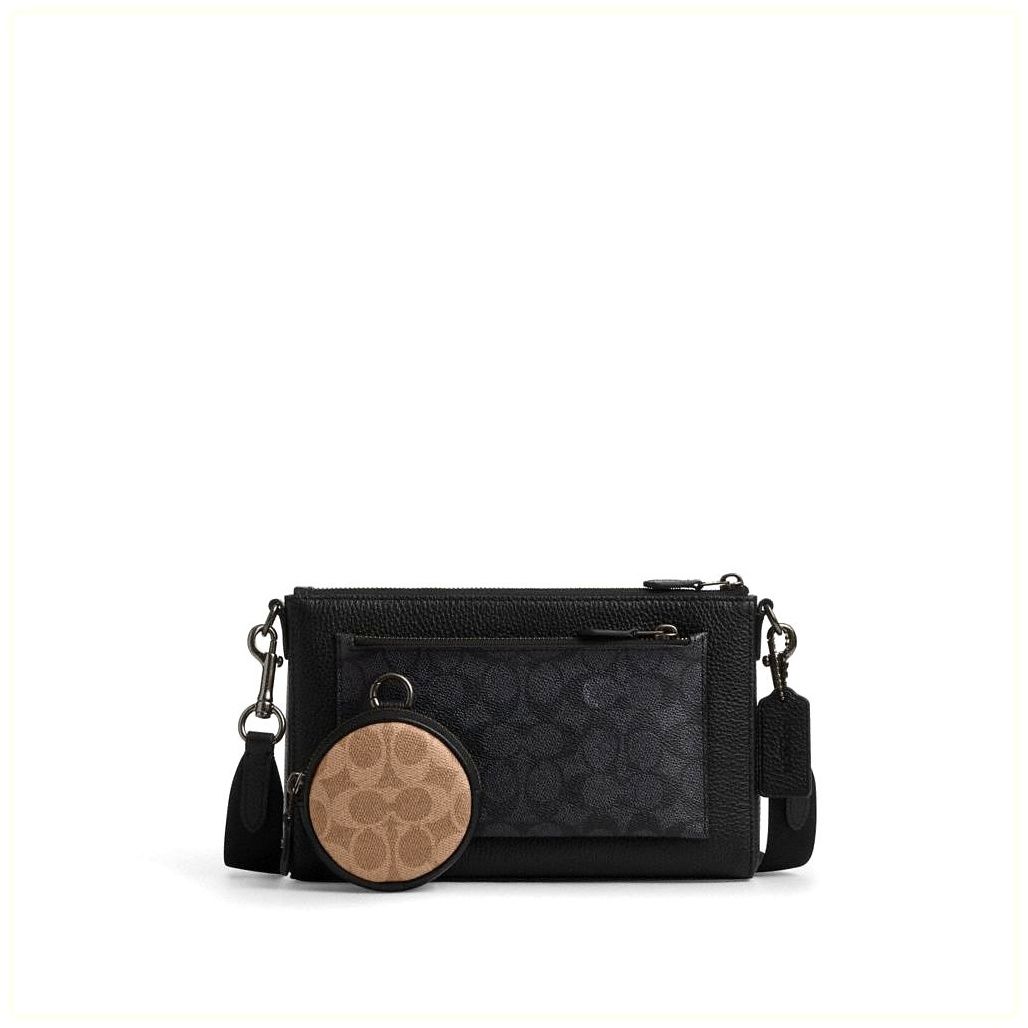 코치 Holden Crossbody In Blocked Signature Canvas 이미지