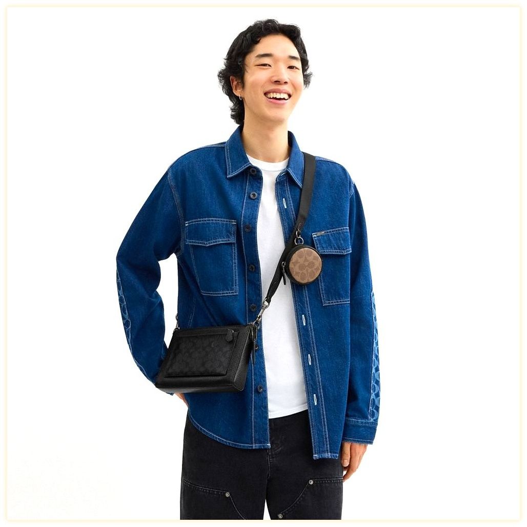 코치 Holden Crossbody In Blocked Signature Canvas 이미지