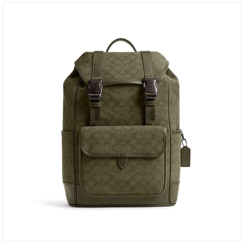 코치 League Flap Backpack In Signature Canvas Jacquard 이미지
