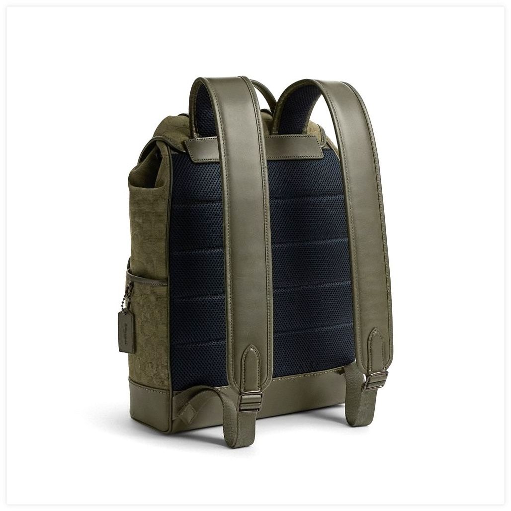 코치 League Flap Backpack In Signature Canvas Jacquard 이미지