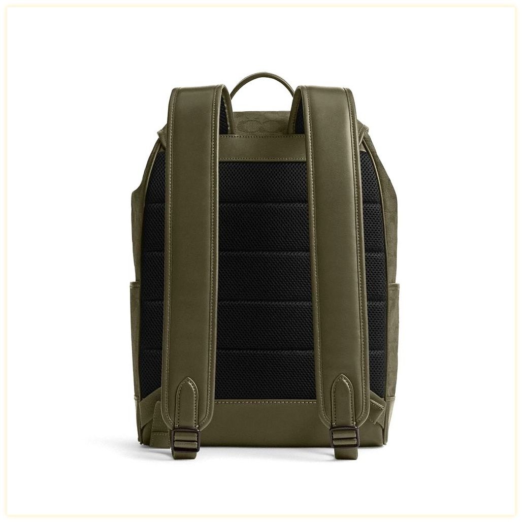 코치 League Flap Backpack In Signature Canvas Jacquard 이미지