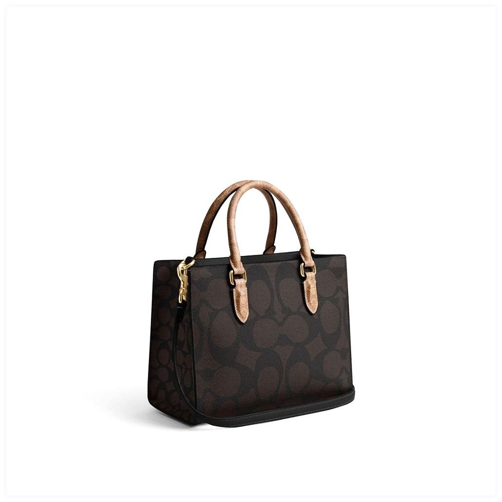 코치 Maggie Small Tote Bag In Blocked Signature Canvas 이미지