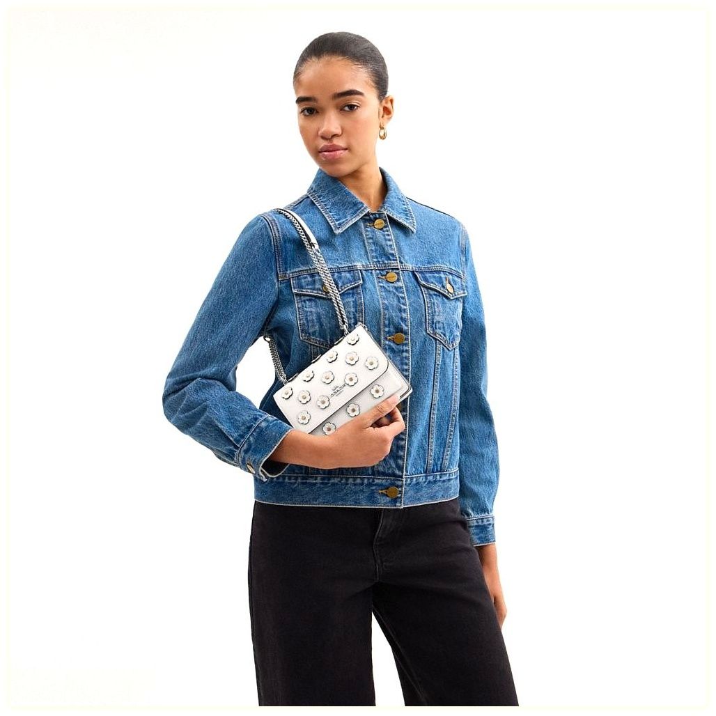 코치 Mini Klare Crossbody Bag With Floral Applique 이미지
